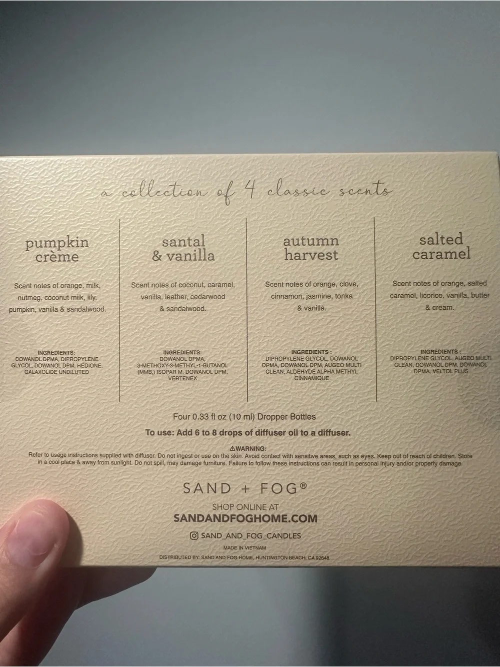 Sand + Fog Diffuser Oils Fall Scents New